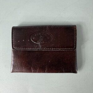 LA SELLA ROMA BROWN LEATHER CARD HOLDER